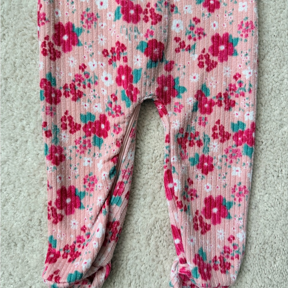 dELiA*s Pink and Red Floral Kids One Piece Footie - Picture 11 of 11